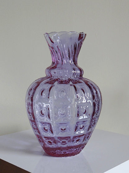 Vintage Vase Alexandrite Empoli blau bis rosa texturiert