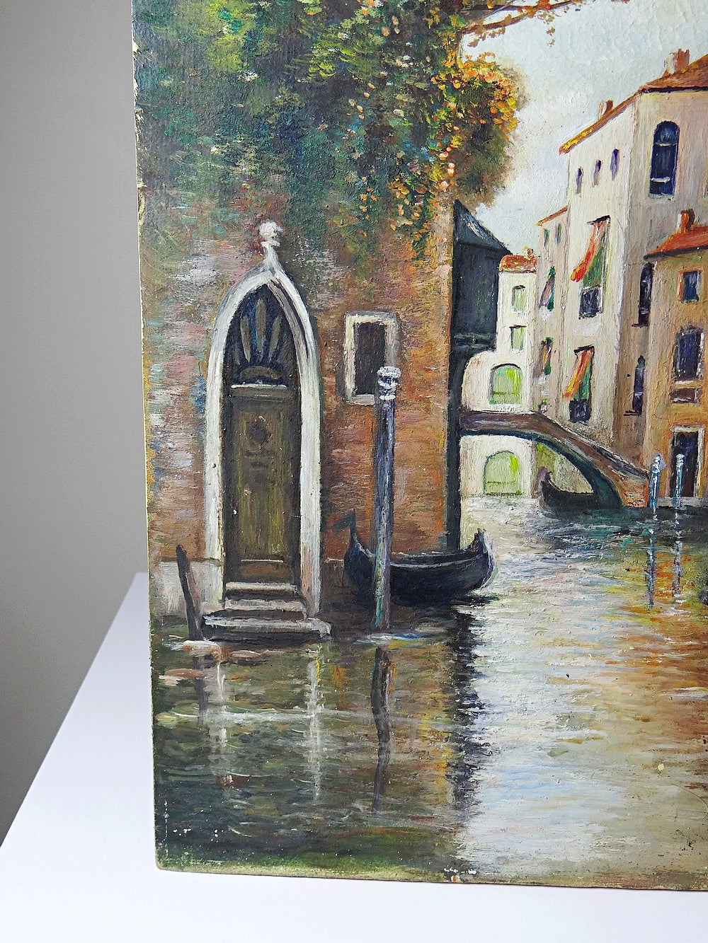 Vintage Gemälde Venedig Canal und Fassaden warme Töne