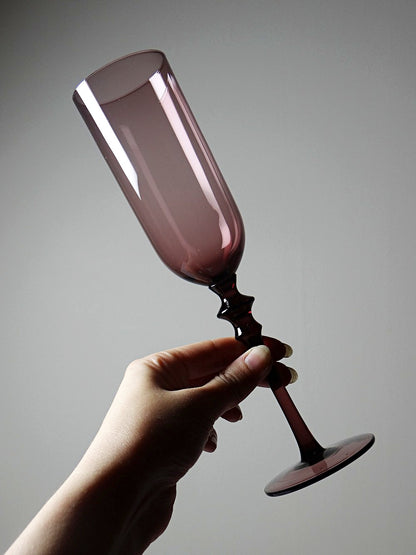 Vintage Champagnerflöte Set von 6 Violett Glas Geschirr Glas weiteres Material weiteres Material