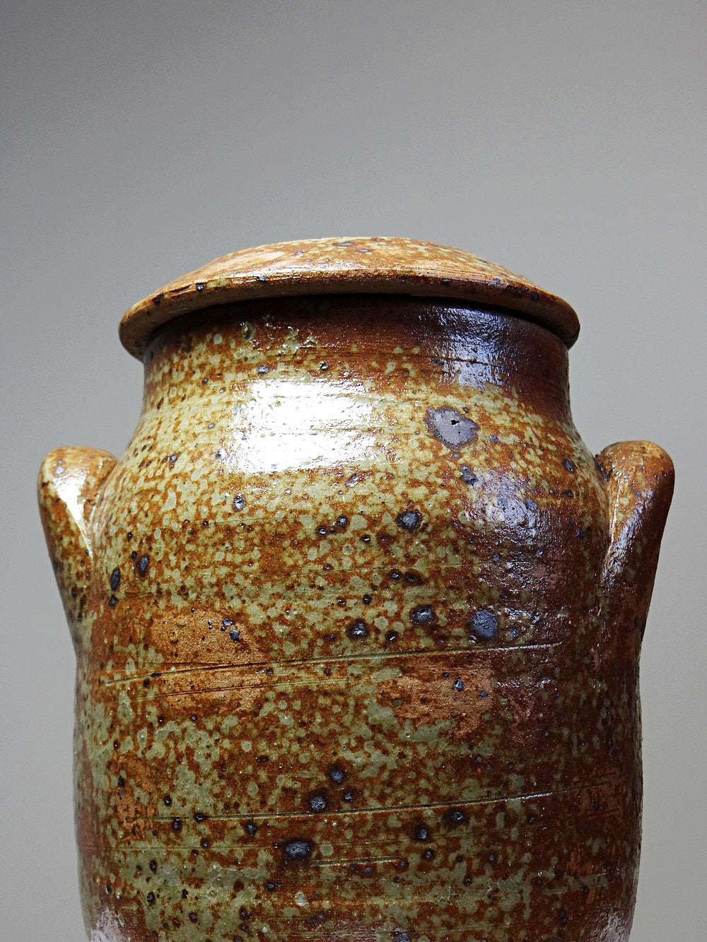 Vintage Gewürzdose Baudat Stil aus Steinzeug emailliert Vintage Glasur