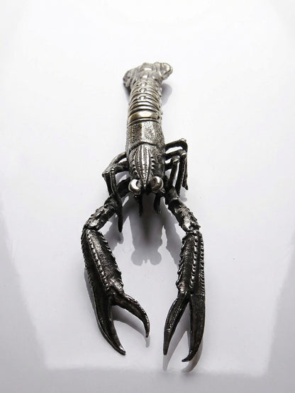 Vintage Griff Krabbe von 1950er-1970er, versilbertes Metall, Silber Vintage Dekoration