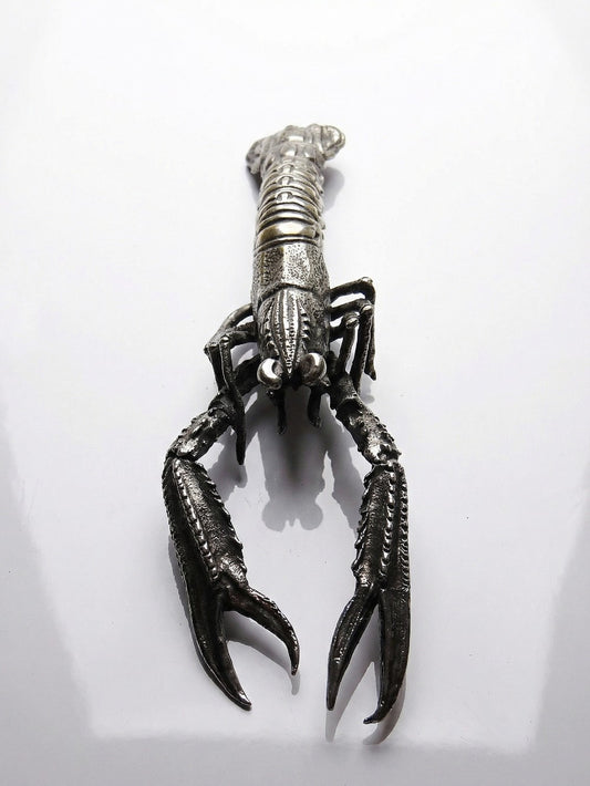 Vintage Griff Krabbe von 1950er-1970er, versilbertes Metall, Silber Vintage Dekoration
