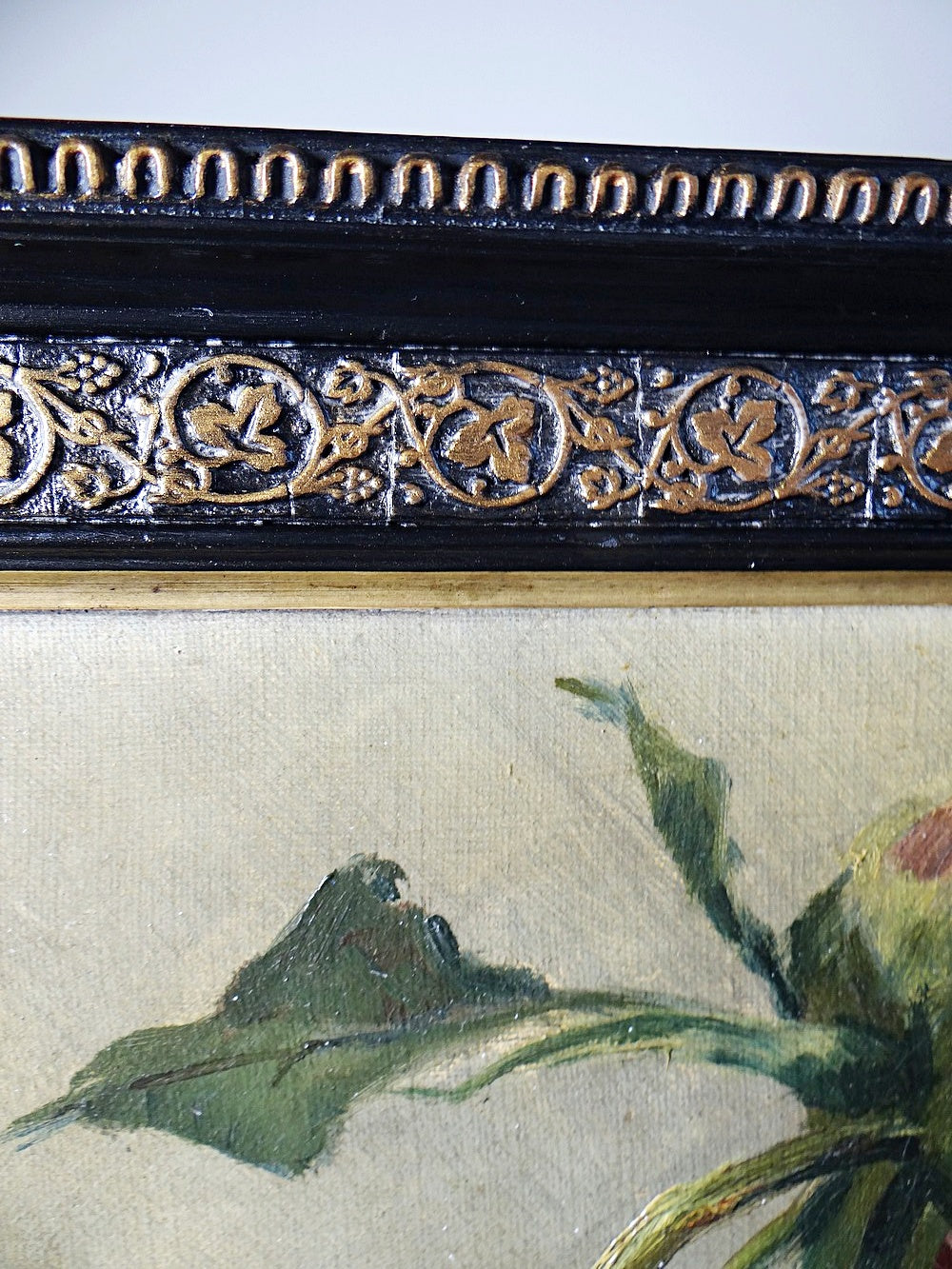 Vintage Gemälde Pfingstrose von E. Jacque für PinkVintageDekoration, signiert