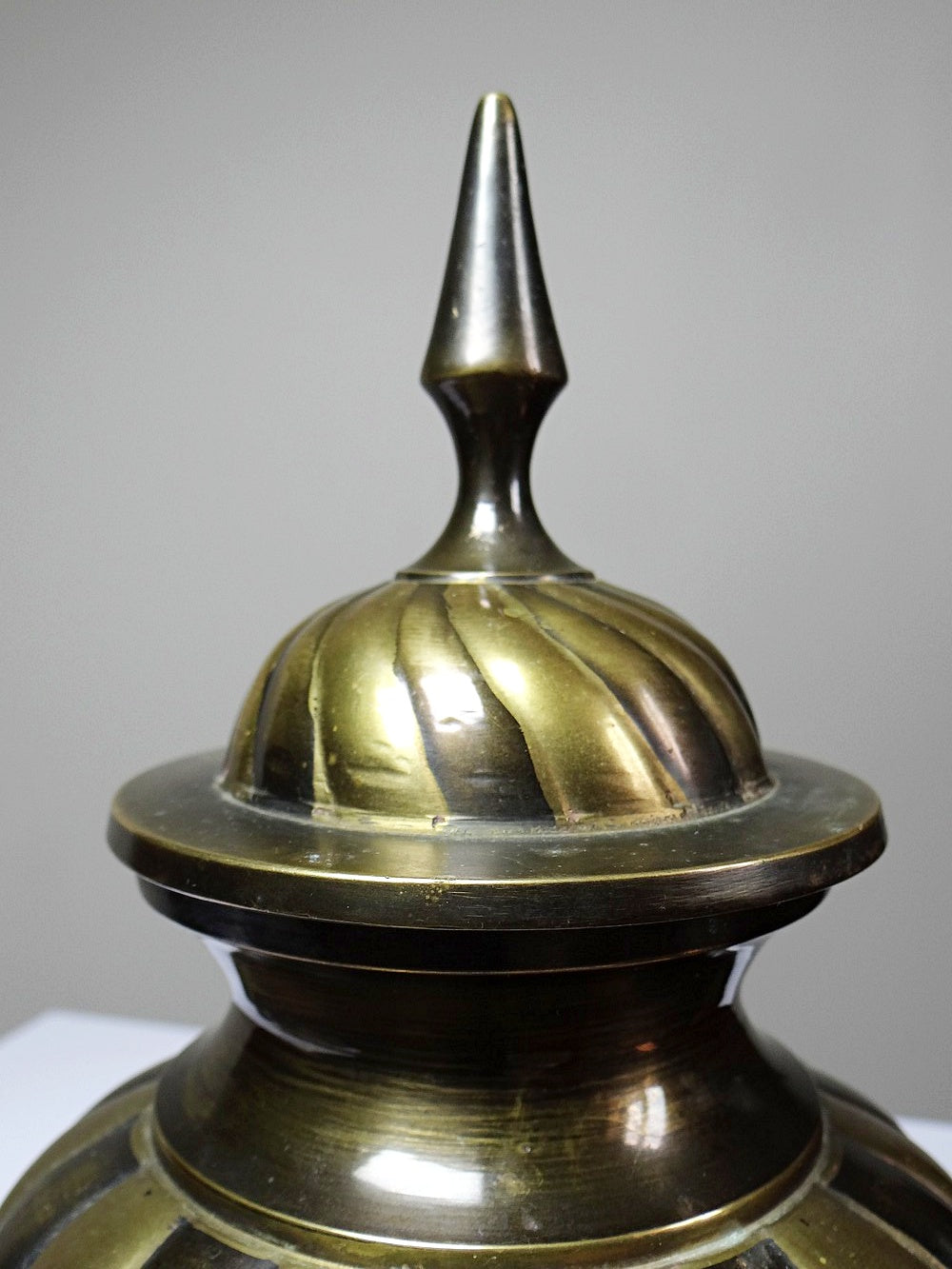 Vintage Deckeltopf Messing ভারতীয়es Kunsthandwerk gedreht