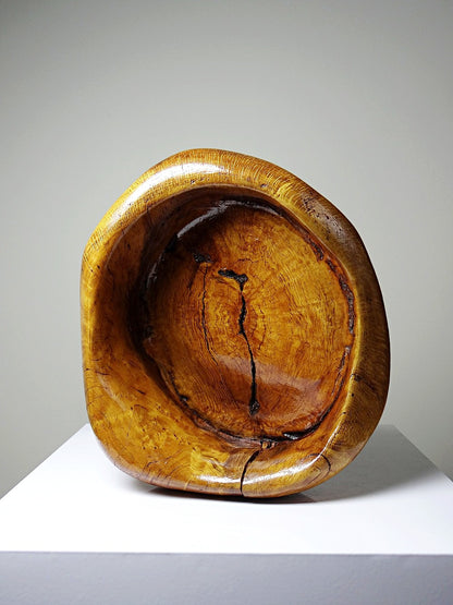 Vintage Schale von Braun für Vintage Olivenholz glänzend