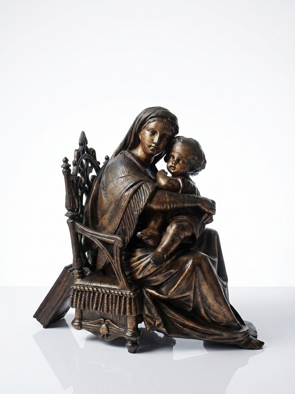 Vintage Statuette Vierge à la Chaise religiöses Motiv