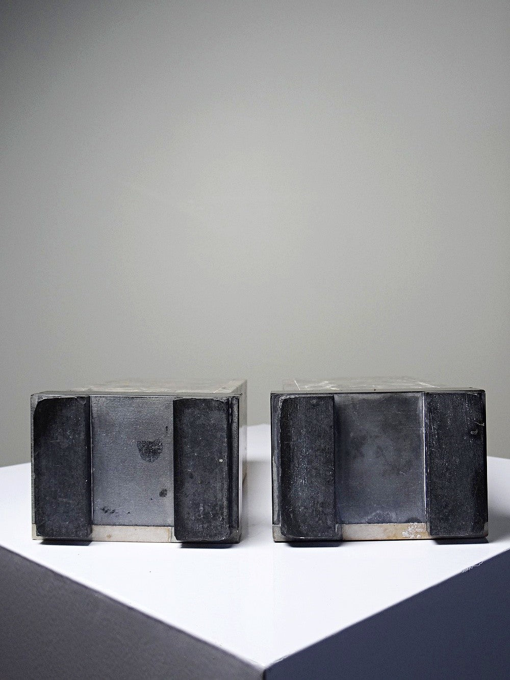 Vintage Set von 2 Buchstütze Art Déco, Kamin Deko, Marmor antik, Frankreich 1920-1930