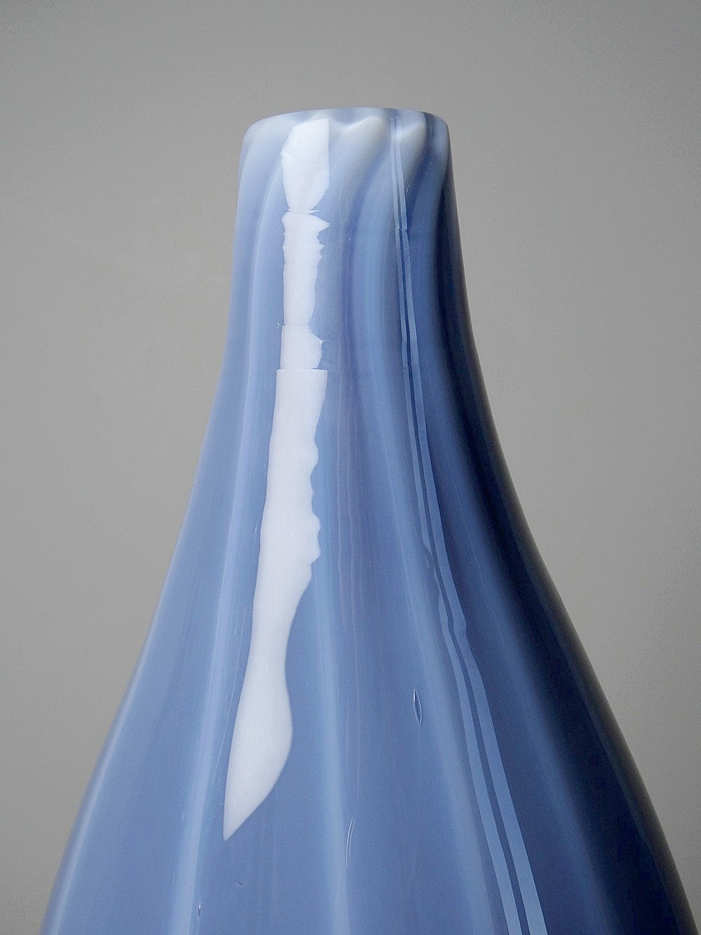 Vintage Vase von Fratelli Toso für Murano blaues Opalglas Rauchglas Soap Bubble Set von 2