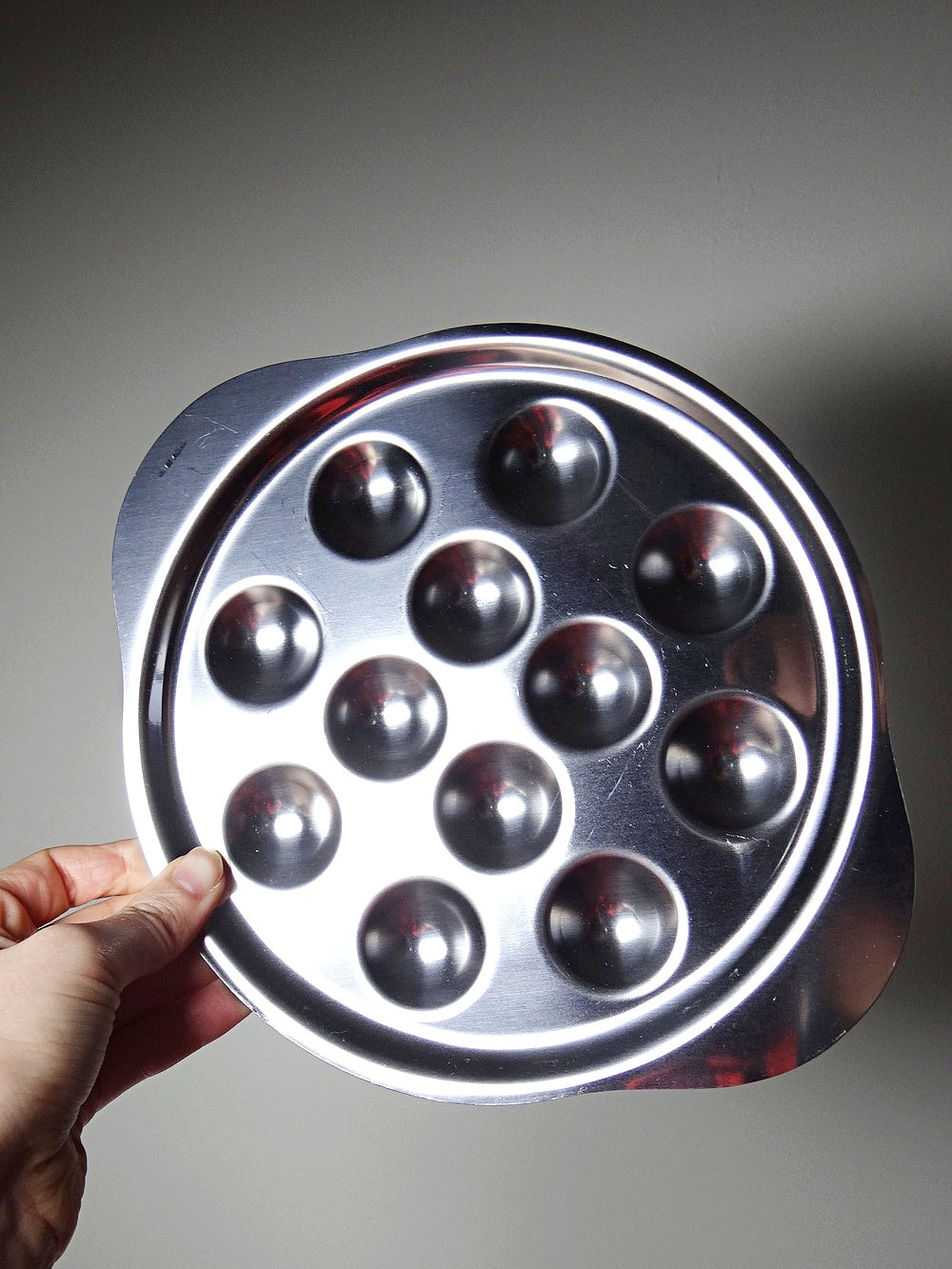 Vintage Schneckentablett Set von 6, Frankreich, 1980er-90er, Inox 18/10, Edelstahl, Silber