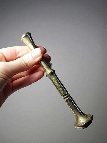 Vintage Apotheker Mörser mit Stößel vergoldete Bronze heraldischer Löwe