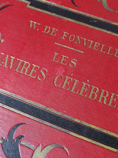 Vintage Buch Les Navires célèbres von Wilfrid de Fonvielle für Hachette und Cie
