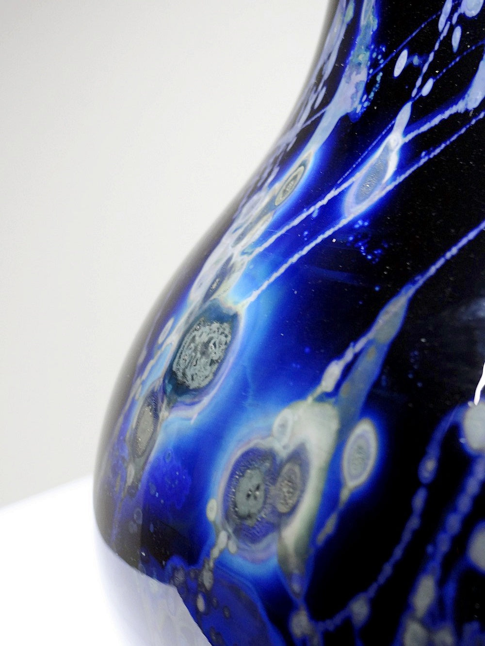 Vintage Kunstglasvase Violett mit Silberinclusionen von Studio Glass für Frankreich