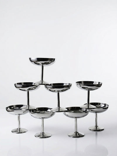 Lot de 8 coupes à dessert vintage sur pied, style Guy Degrenne
