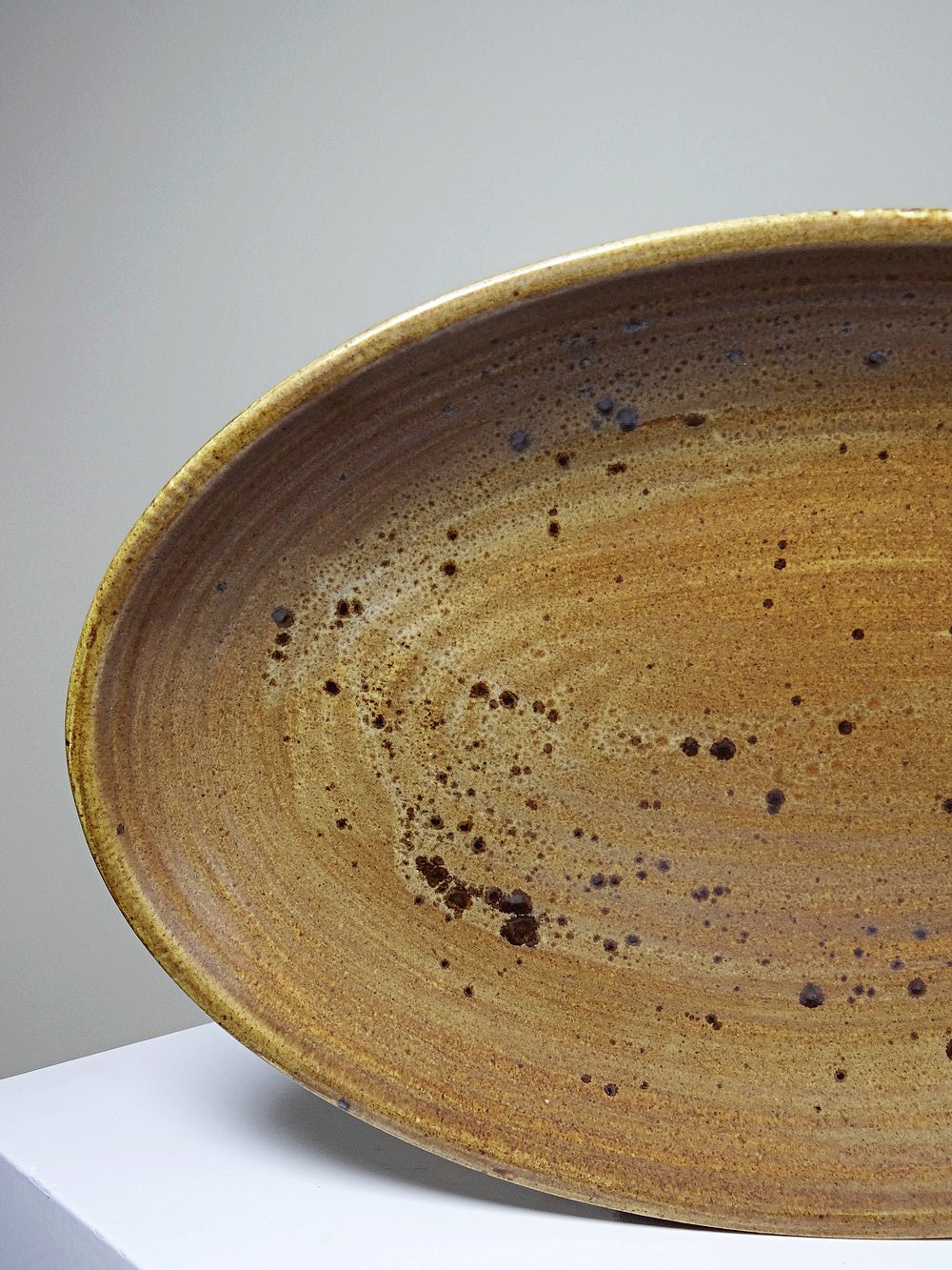 Vintage Servierplatte oval Inaltérable von Salins Braun