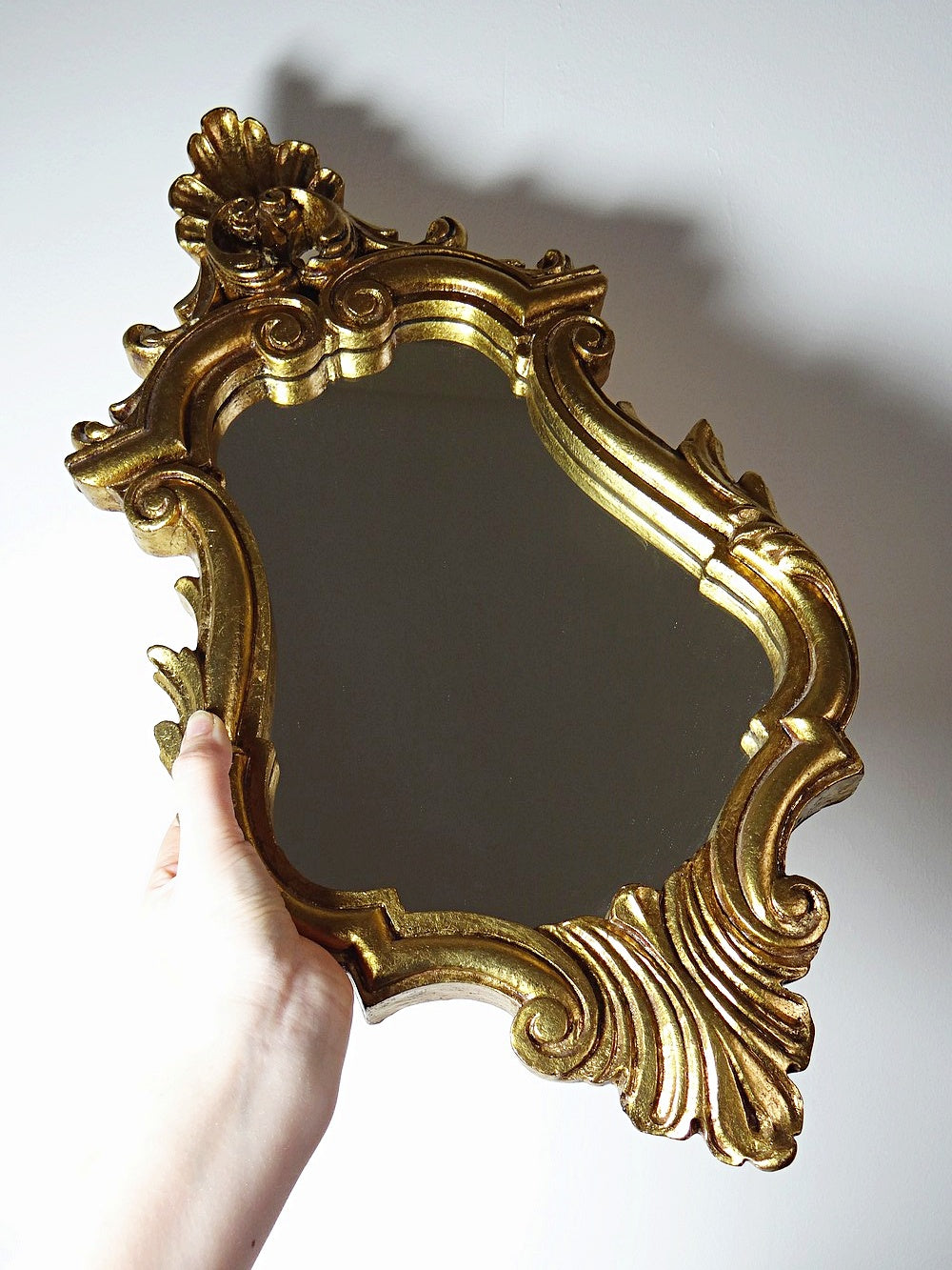Vintage Wandspiegel Rococo Goldspiegel vergoldet Italien