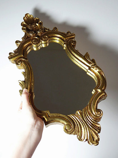 Vintage Wandspiegel Rococo Goldspiegel vergoldet Italien