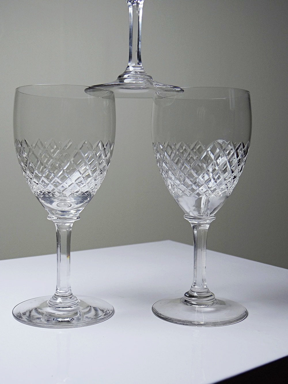 Vintage Glas Saint-Louis Stil Trio aus Kristall port oder Aperitif 1950-1970 Durchsichtig