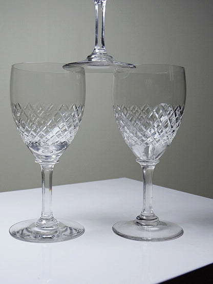 Vintage Glas Saint-Louis Stil Trio aus Kristall port oder Aperitif 1950-1970 Durchsichtig