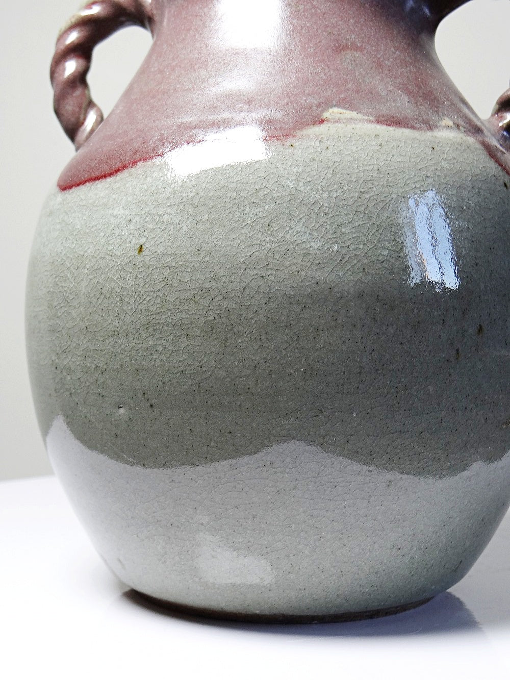 Vintage Vase von Milly Finn für Studio Pottery UK grau