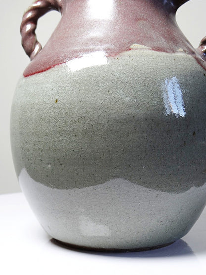 Vintage Vase von Milly Finn für Studio Pottery UK grau