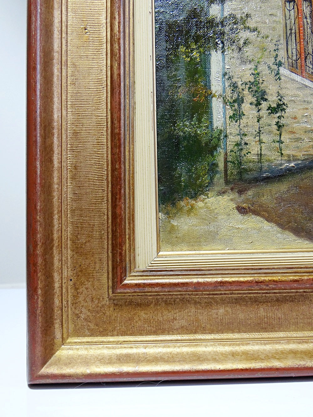 Vintage Gemälde Villa Camille von M. Lesoll für Dekoration beige
