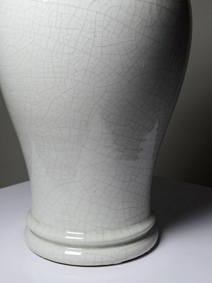 Vintage Vase chinesischer Stil weiß craqueliert weiß gelb Dekoration