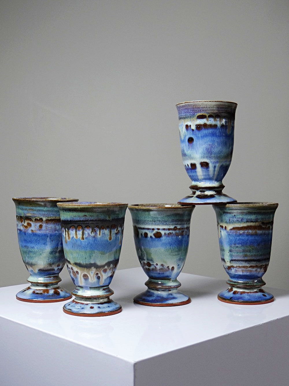 Vintage Mazagran Set von 5, glasiert, Frankreich