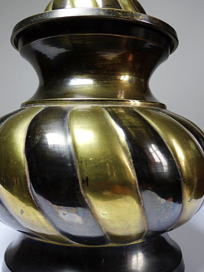 Vintage Deckeltopf Messing ভারতীয়es Kunsthandwerk gedreht