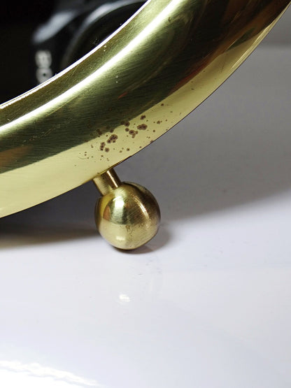 Vintage Tischspiegel oval aus vergoldetem Metall