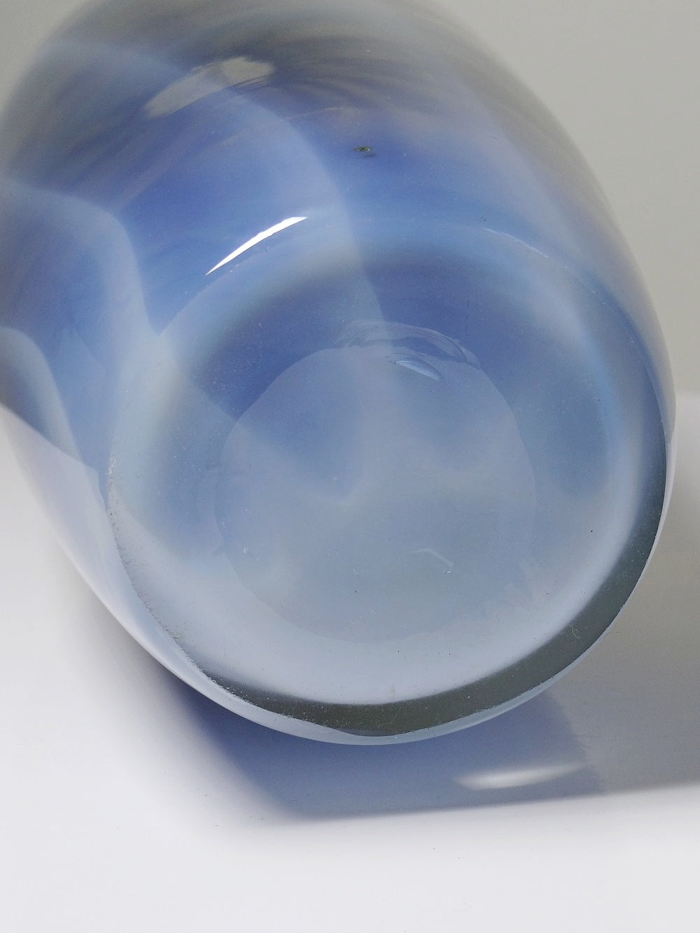 Vintage Vase von Fratelli Toso für Murano blau opalines Rauchglas
