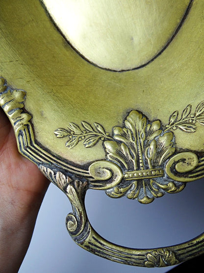 Vintage Schale im Louis XV Stil aus vergoldetem Metall mit Rocaille Dekor