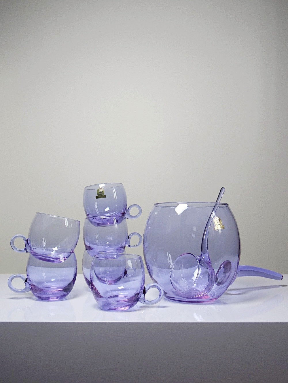 Vintage Punschservice "Bleikristall" Violett-Rosa Blau Alexandritkristall