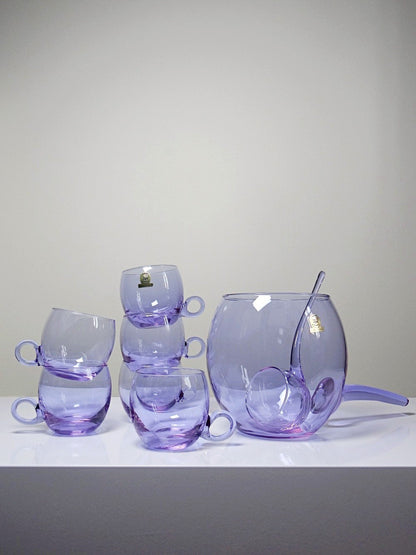 Vintage Punschservice "Bleikristall" Violett-Rosa Blau Alexandritkristall
