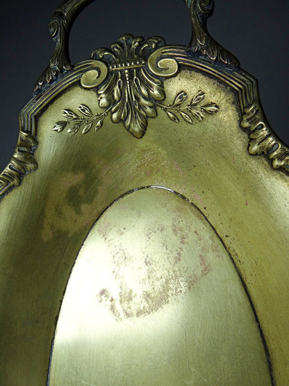 Vintage Schale im Louis XV Stil aus vergoldetem Metall mit Rocaille Dekor