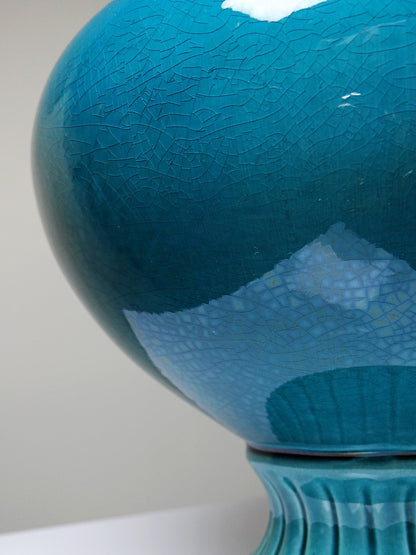 Vintage Vase D. Dinis für D.Dinis türkis und kobaltblau