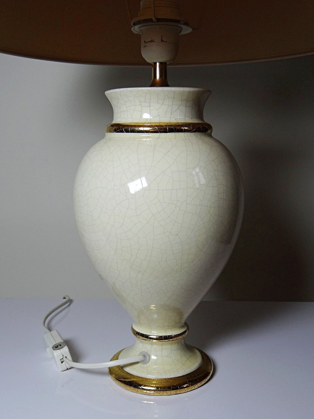 Vintage Lampe von Le Dauphin für Le Dauphin beige