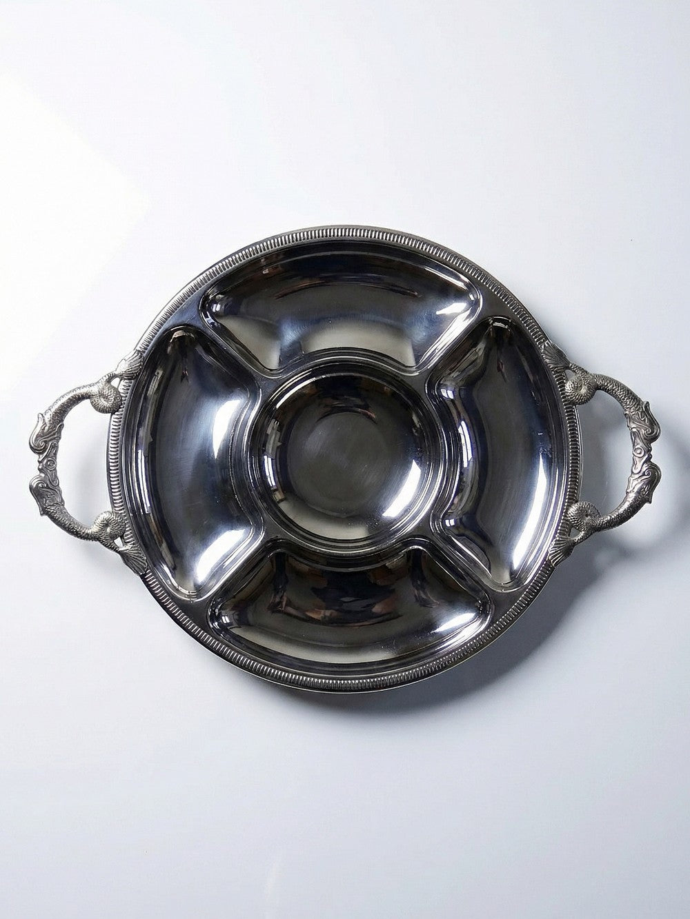 Vintage Servieraccessoire von Jean Couzon für Jean Couzon in Edelstahl, 5 Fächer