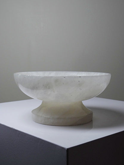 Vintage Schale oder Vide-Poche aus weißem Alabaster, Italien 1960er-1970er