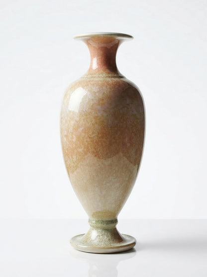 Vintage Vase von Bernard Guipouy für Atelier du Bol Doré kristalline Glasur Beige