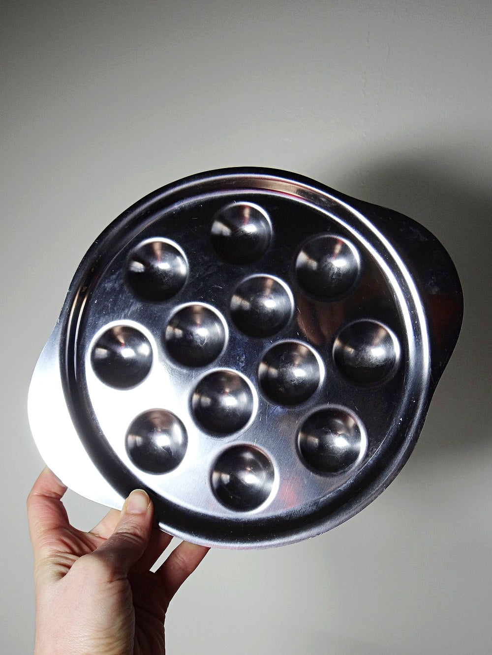 Vintage Schneckentablett Set von 6, Frankreich, 1980er-90er, Inox 18/10, Edelstahl, Silber