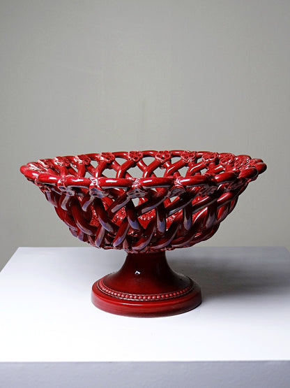 Vintage Schale von Pichon für Pichon rot