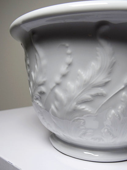 Vintage Übertopf für Porcelaine de Limoges weiß blassblau/céladon