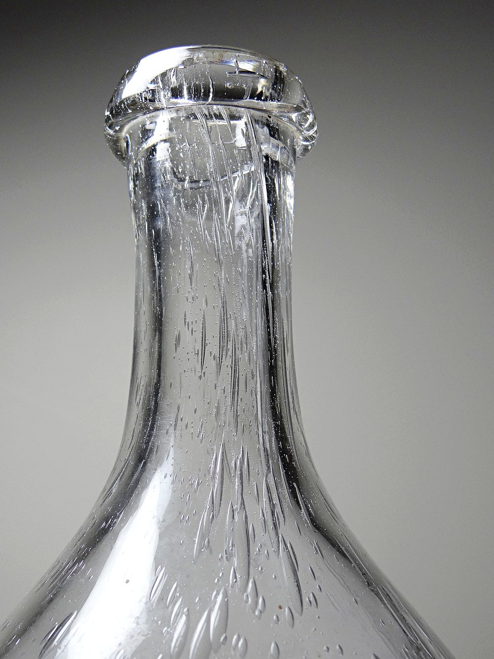 Vintage Flasche Servieraccessoire durchsichtig, Glas, Kork