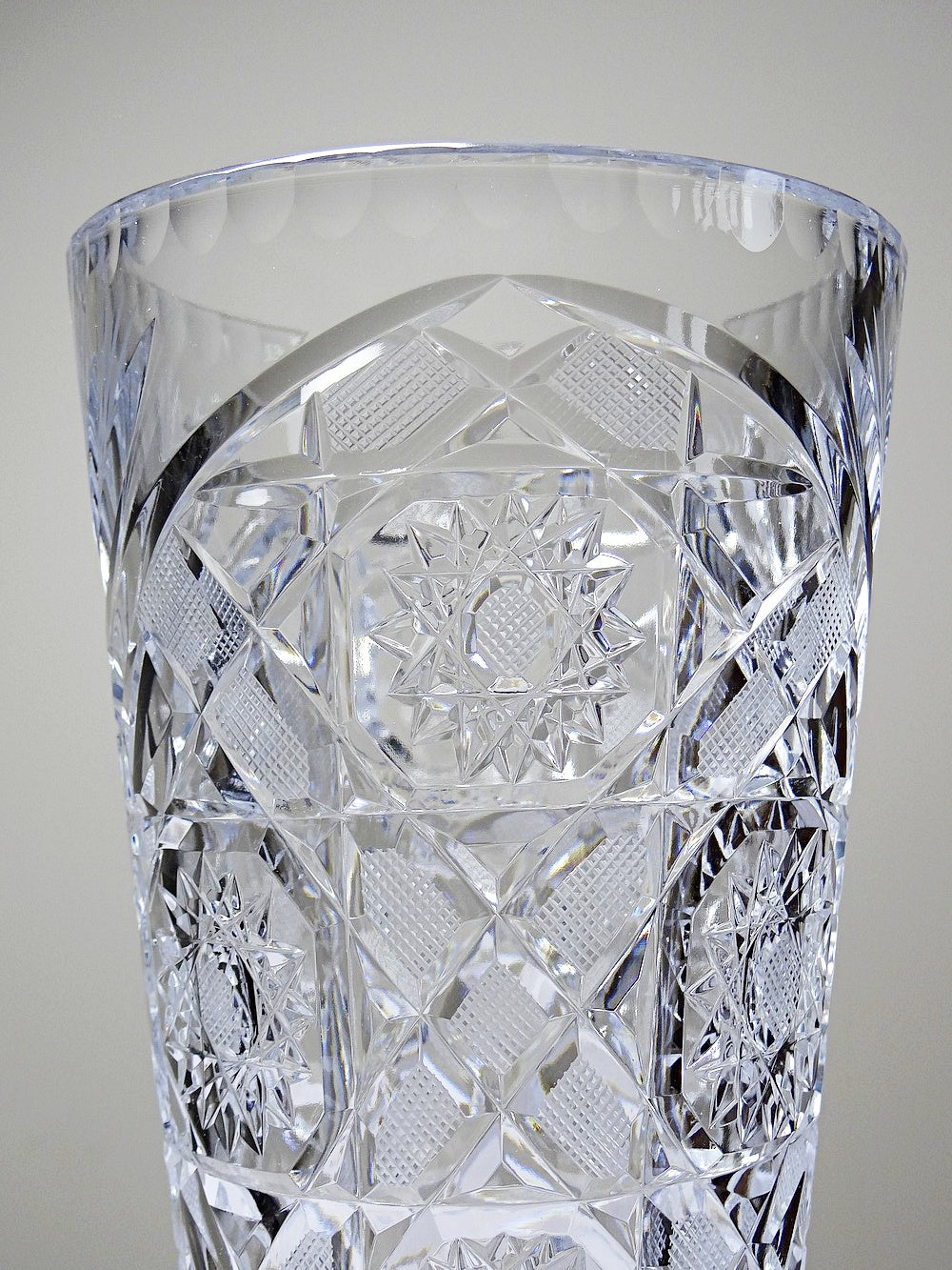 Vintage Vase aus Kristall, Böhmen Tschechoslowakei, durchsichtig