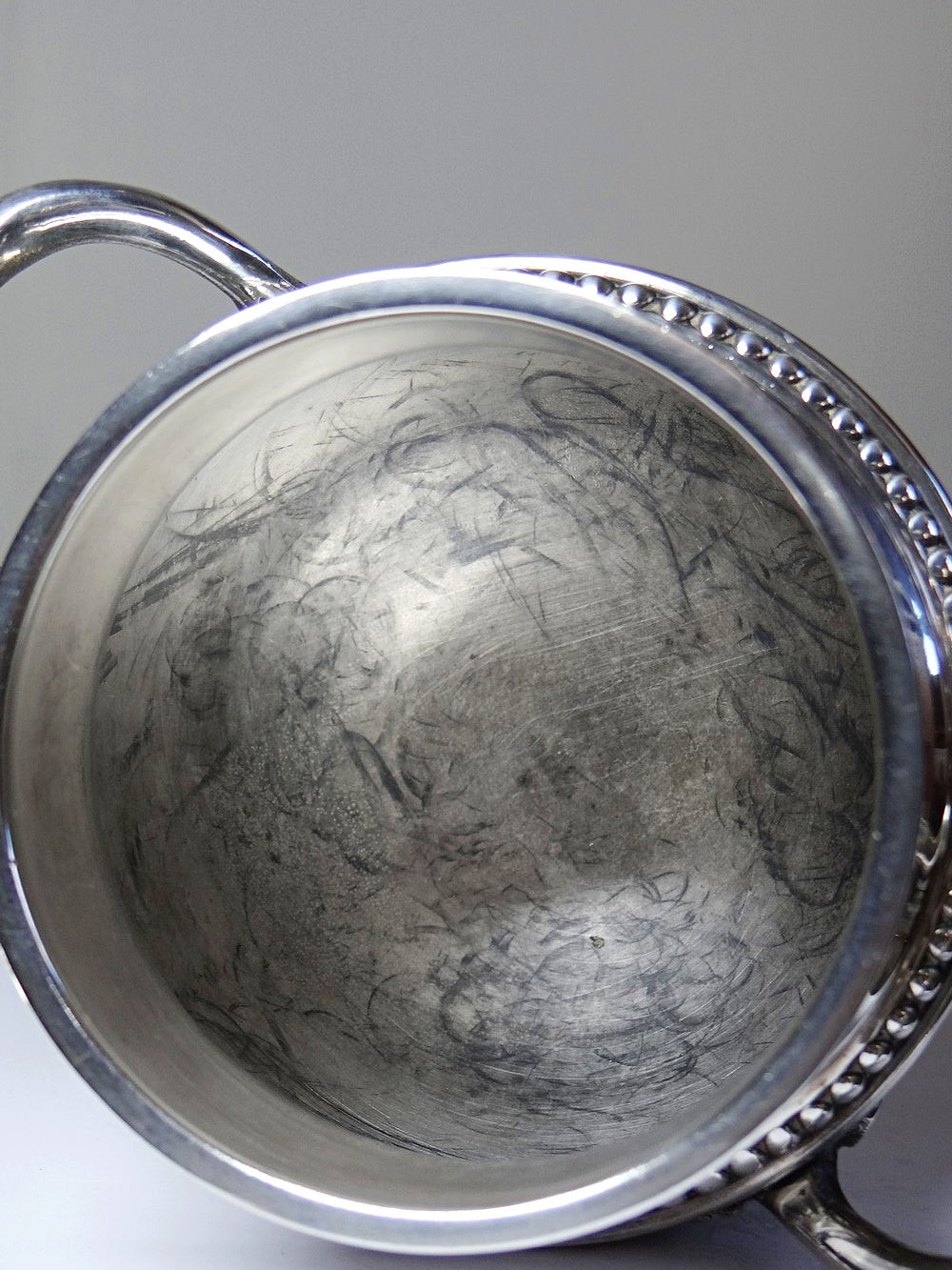 Vintage Zuckerdose SilberServieraccessoire mit Deckel und 2 Griffen, Frankreich 1880-1930