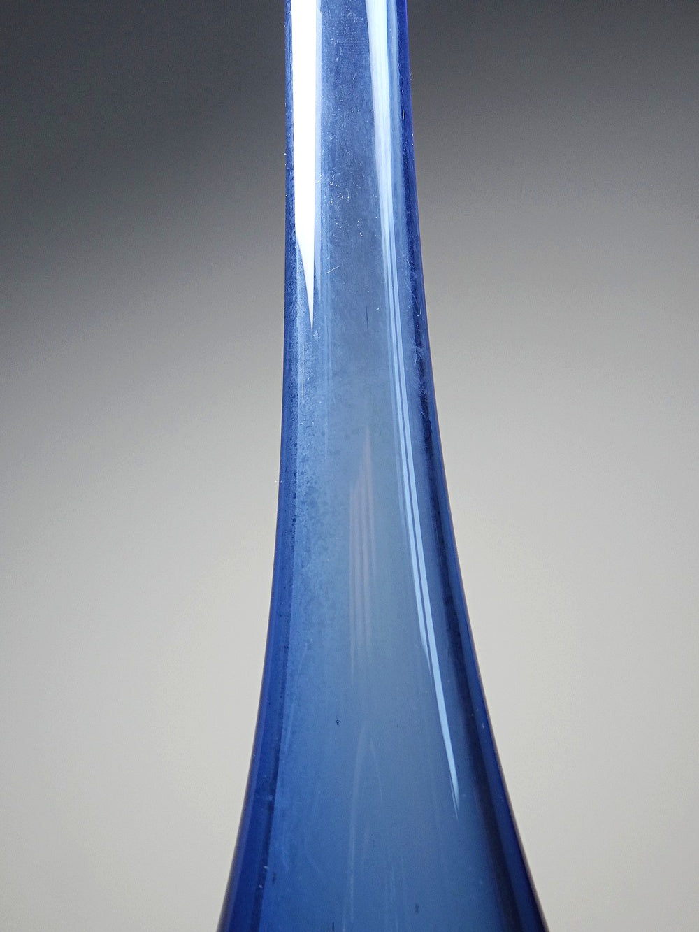 Vintage Vase Sommerso von Flavio Poli für Murano blau und amberfarbenes Glas