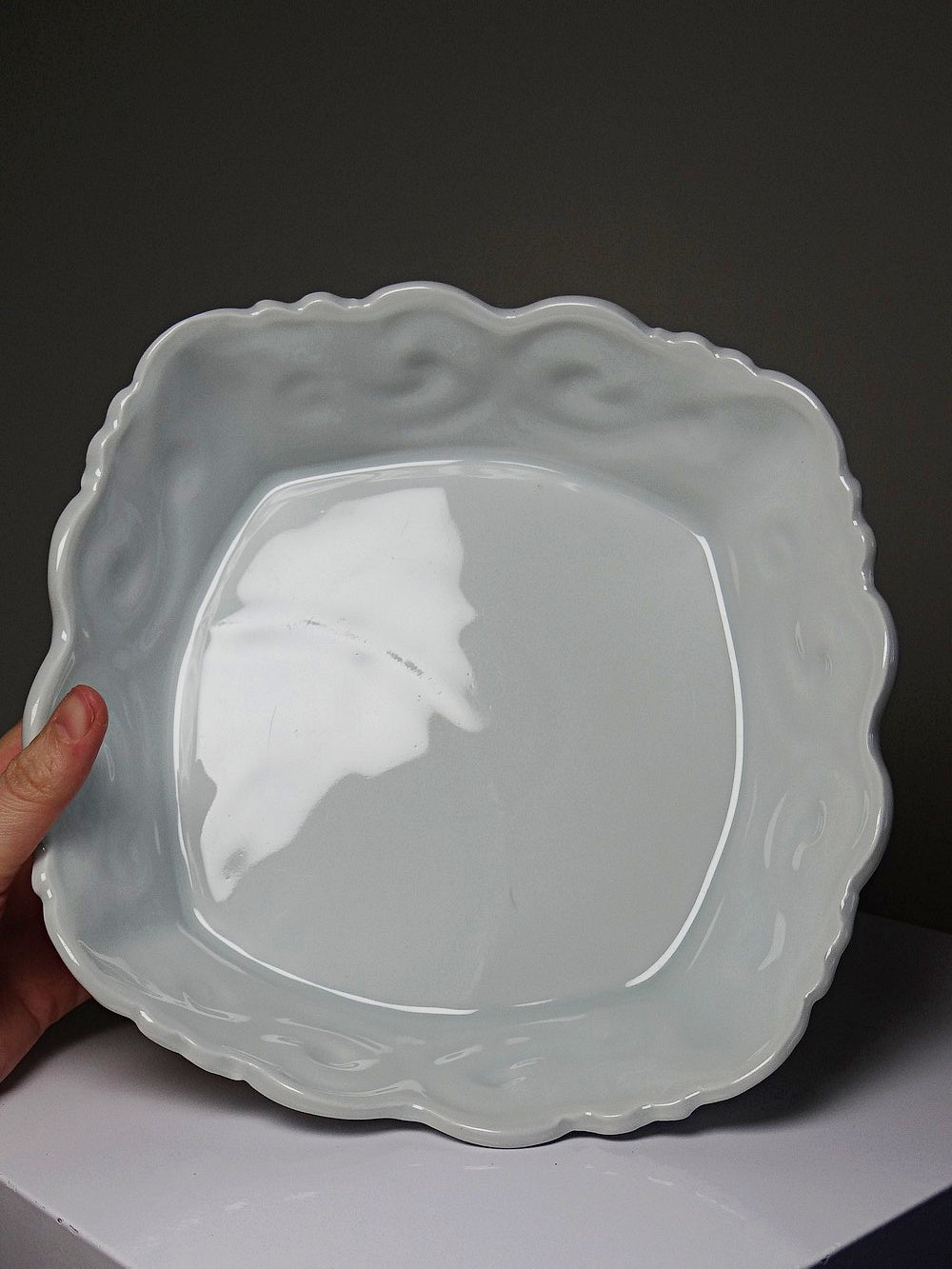 Vintage Schüssel von Limoges für Porzellan celadongrün