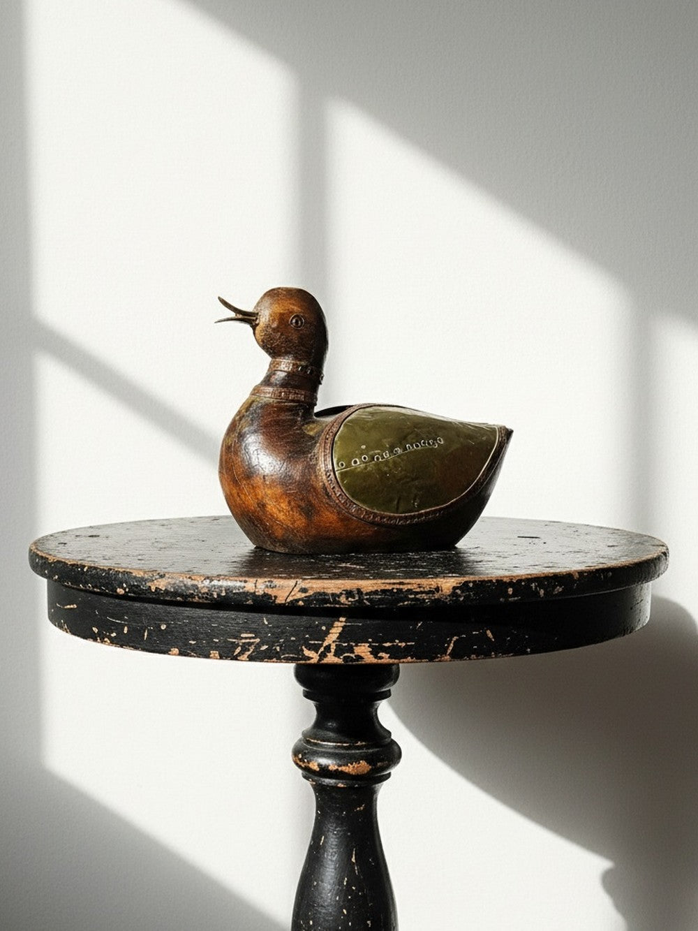 Vintage Ente MessingKunst Holzente Indienhandwerk Kupfer Messing