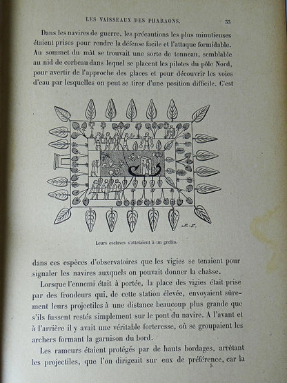Vintage Buch Les Navires célèbres von Wilfrid de Fonvielle für Hachette und Cie