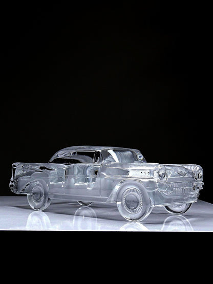 Vintage Kristall Briefbeschwerer Chevrolet Bel Air 1957 für Magic Crystal ForMen Hofbauer